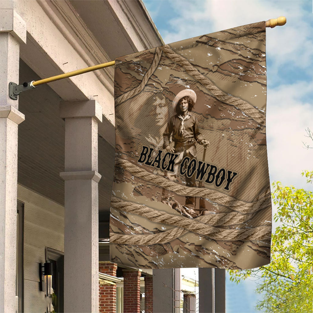 Black Cowboy Nat Love Garden Flag Vintage Western Portrait Lasso