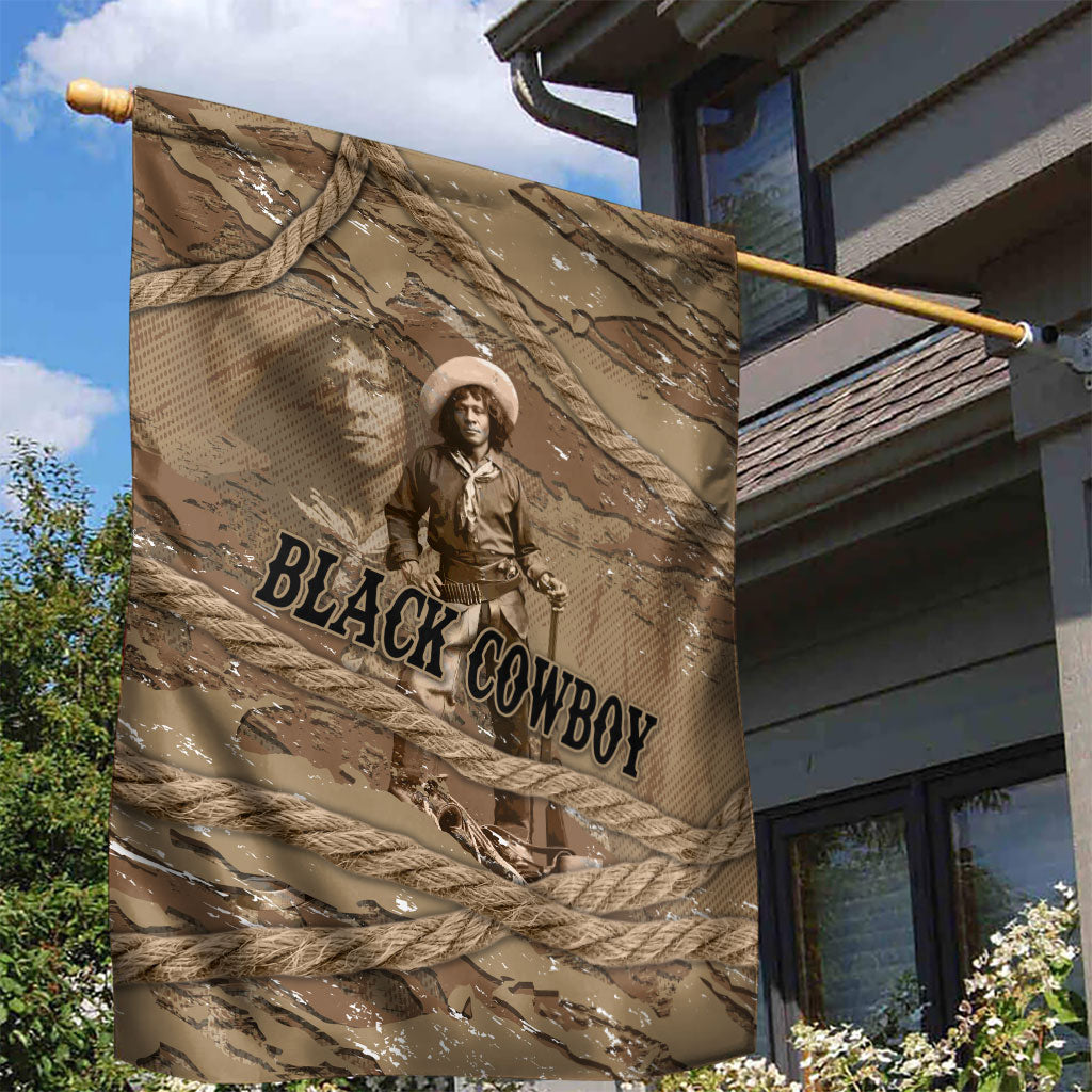 Black Cowboy Nat Love Garden Flag Vintage Western Portrait Lasso