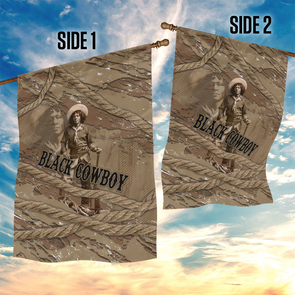 Black Cowboy Nat Love Garden Flag Vintage Western Portrait Lasso