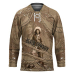 Black Cowboy Nat Love Hockey Jersey Vintage Western Portrait Lasso