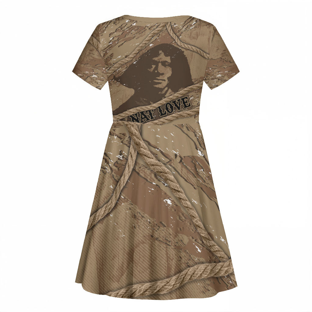 Black Cowboy Nat Love Kid Short Sleeve Dress Vintage Western Portrait Lasso
