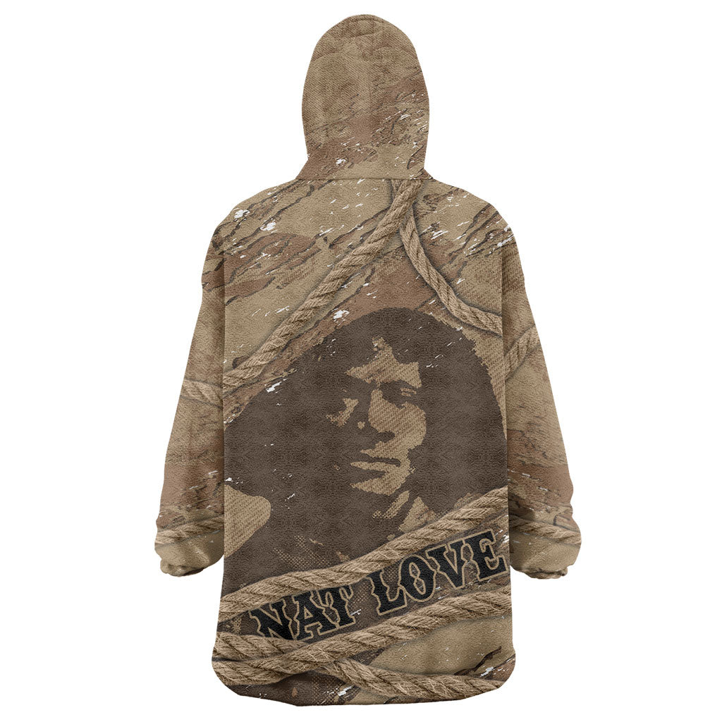 Black Cowboy Nat Love Kid Wearable Blanket Hoodie Vintage Western Portrait Lasso