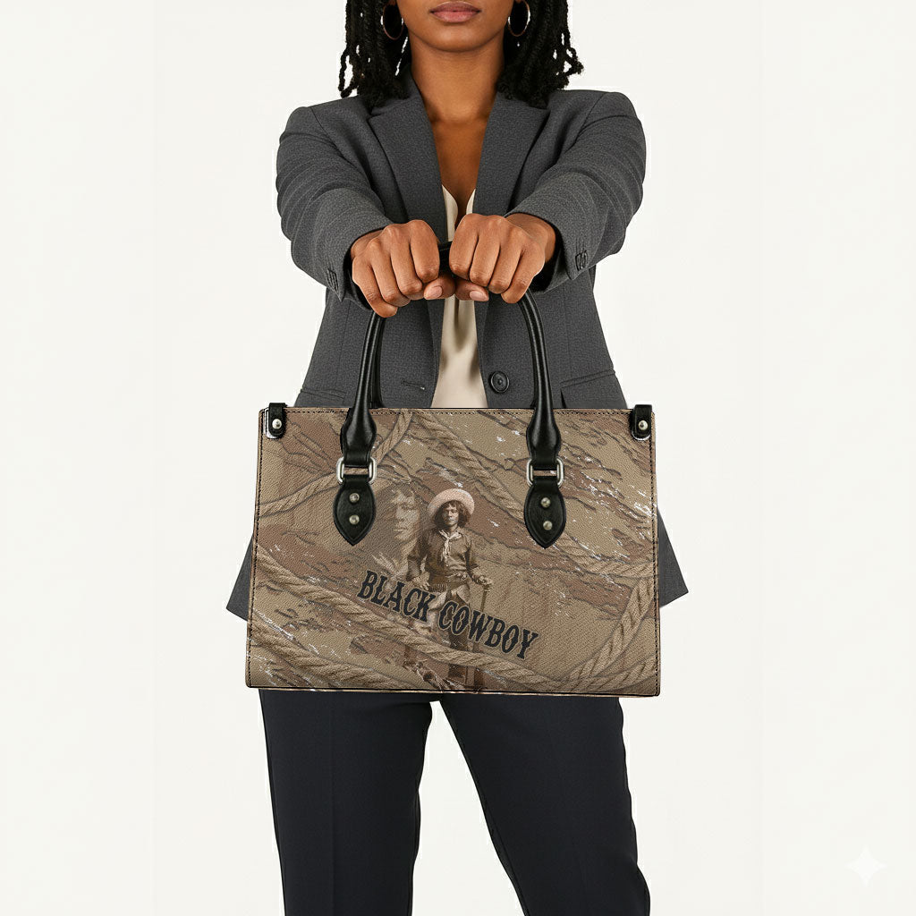 Black Cowboy Nat Love Leather Bag Vintage Western Portrait Lasso