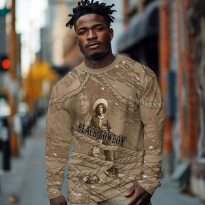 Black Cowboy Nat Love Long Sleeve Shirt Vintage Western Portrait Lasso