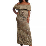 Black Cowboy Nat Love Off Shoulder Maxi Dress Vintage Western Portrait Lasso