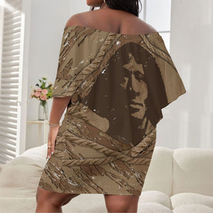 Black Cowboy Nat Love Off Shoulder Short Dress Vintage Western Portrait Lasso