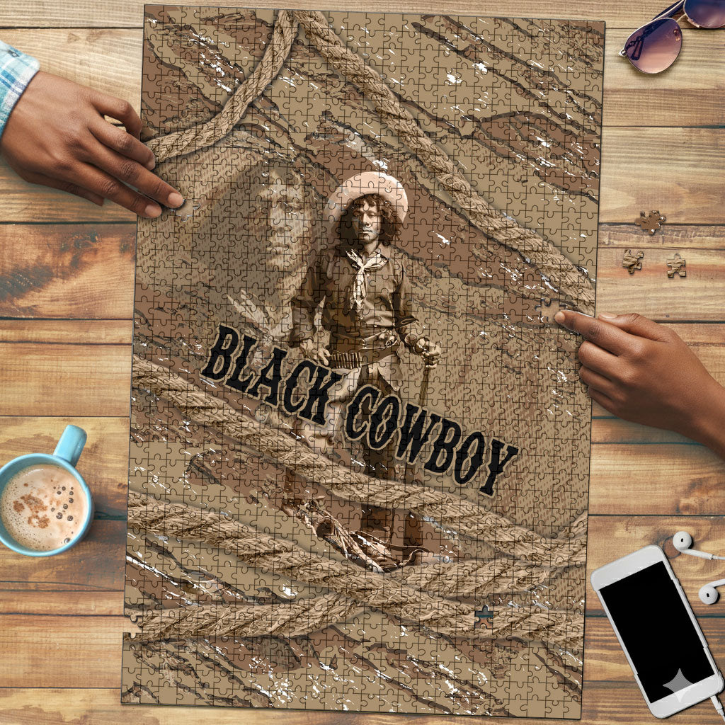 Black Cowboy Nat Love Puzzle Vintage Western Portrait Lasso
