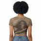 Black Cowboy Nat Love Raglan Cropped T shirt Vintage Western Portrait Lasso