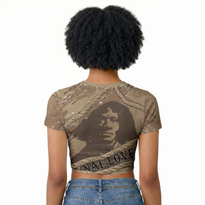 Black Cowboy Nat Love Raglan Cropped T shirt Vintage Western Portrait Lasso