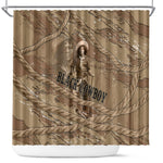 Black Cowboy Nat Love Shower Curtain Vintage Western Portrait Lasso