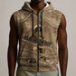 Black Cowboy Nat Love Sleeveless Zip Hoodie Vintage Western Portrait Lasso