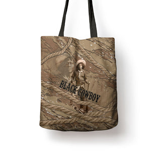 Black Cowboy Nat Love Tote Bag Vintage Western Portrait Lasso