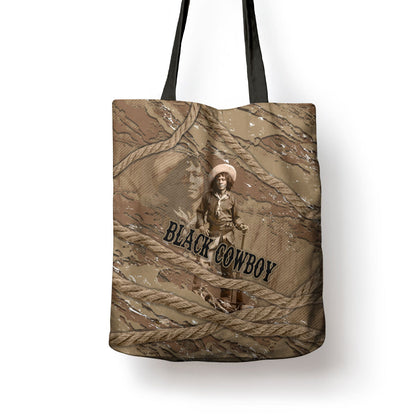 Black Cowboy Nat Love Tote Bag Vintage Western Portrait Lasso