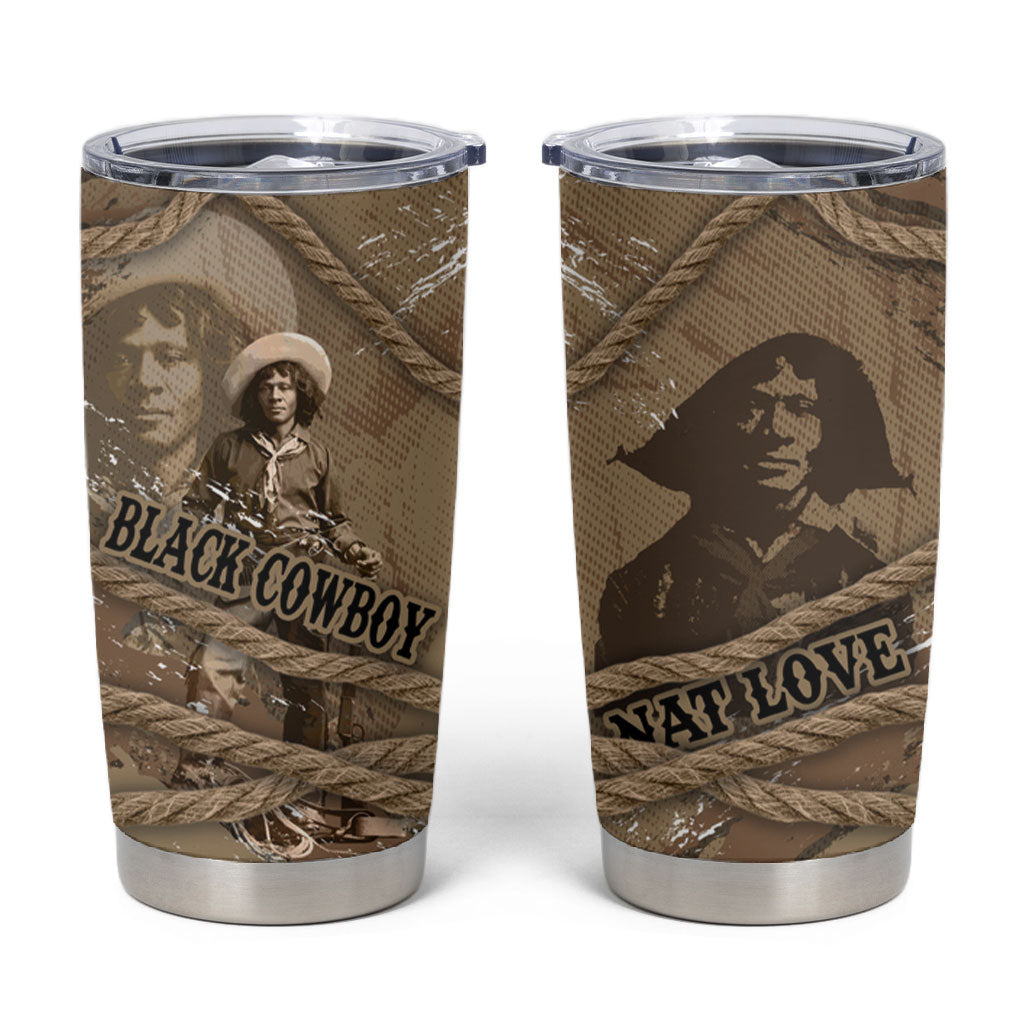 Black Cowboy Nat Love Tumbler Cup Vintage Western Portrait Lasso