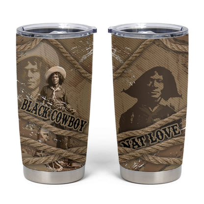 Black Cowboy Nat Love Tumbler Cup Vintage Western Portrait Lasso