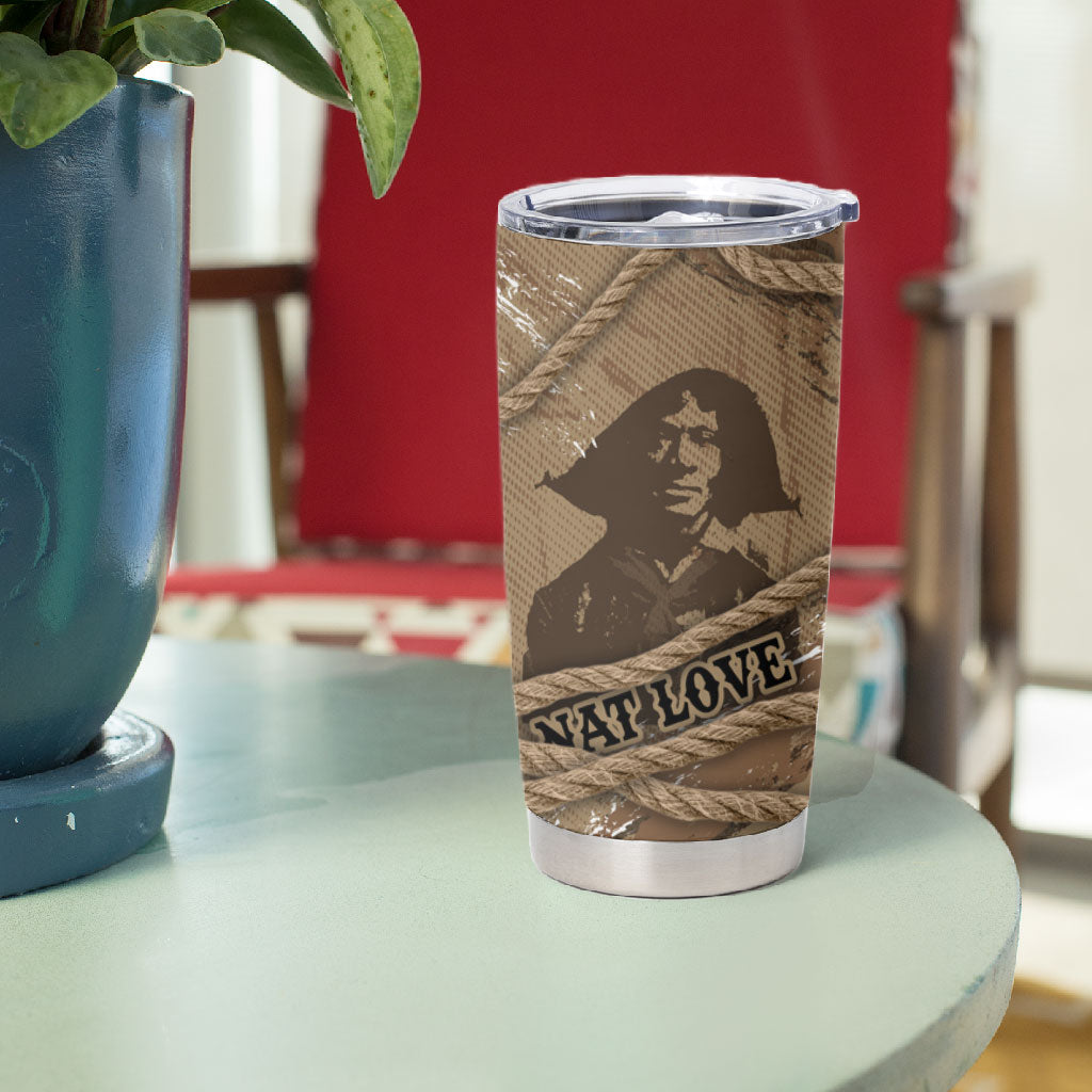 Black Cowboy Nat Love Tumbler Cup Vintage Western Portrait Lasso