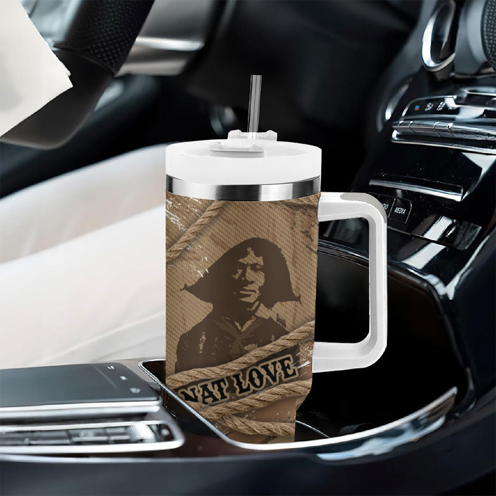 Black Cowboy Nat Love Tumbler With Handle Vintage Western Portrait Lasso