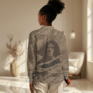 Black Cowboy Nat Love Women Casual Shirt Vintage Western Portrait Lasso
