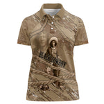 Black Cowboy Nat Love Women Polo Shirt Vintage Western Portrait Lasso