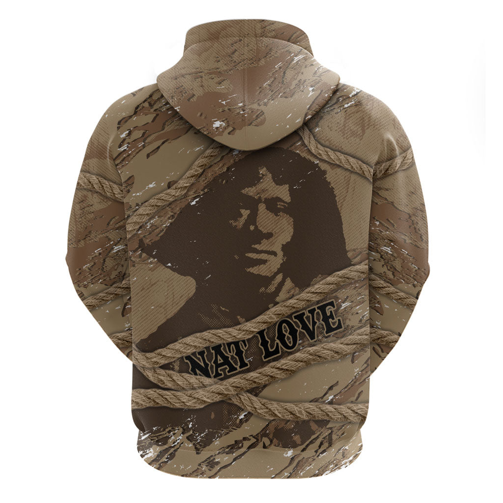 Black Cowboy Nat Love Zip Hoodie Vintage Western Portrait Lasso