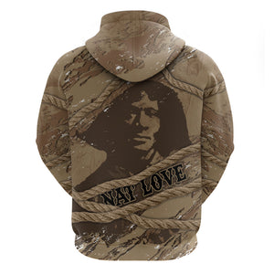 Black Cowboy Nat Love Zip Hoodie Vintage Western Portrait Lasso