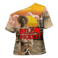 Black Cowboy Bill Pickett Cross Shoulder Shirt Retro Sunset Western Design