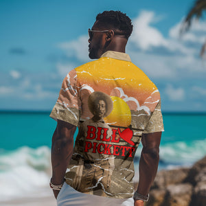 Black Cowboy Bill Pickett Hawaiian Shirt Retro Sunset Western Design