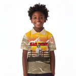 Black Cowboy Bill Pickett Kid Polo Shirt Retro Sunset Western Design
