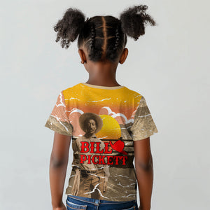Black Cowboy Bill Pickett Kid T shirt Retro Sunset Western Design