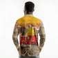 Black Cowboy Bill Pickett Long Sleeve Polo Shirt Retro Sunset Western Design