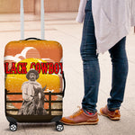 Black Cowboy Bill Pickett Luggage Cover Retro Sunset Western Design