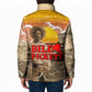 Black Cowboy Bill Pickett Padded Jacket Retro Sunset Western Design