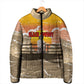 Black Cowboy Bill Pickett Padded Jacket Retro Sunset Western Design