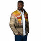 Black Cowboy Bill Pickett Padded Jacket Retro Sunset Western Design