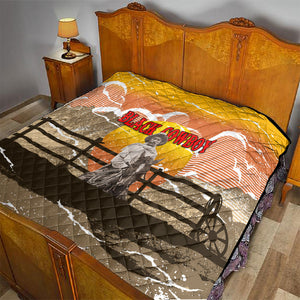 Black Cowboy Bill Pickett Quilt Retro Sunset Western Design