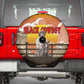 Black Cowboy Bill Pickett Spare Tire Cover Retro Sunset Western Design