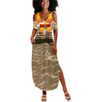 Black Cowboy Bill Pickett Summer Maxi Dress Retro Sunset Western Design