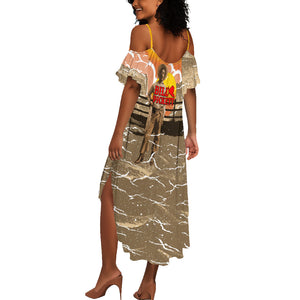 Black Cowboy Bill Pickett Summer Maxi Dress Retro Sunset Western Design