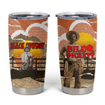 Black Cowboy Bill Pickett Tumbler Cup Retro Sunset Western Design