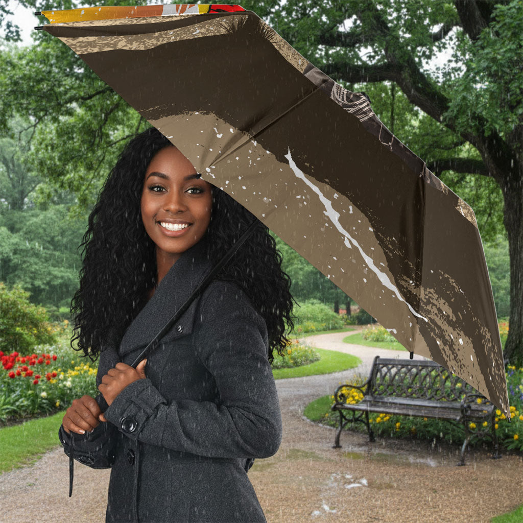Black Cowboy Bill Pickett Umbrella Retro Sunset Western Design