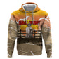 Black Cowboy Bill Pickett Zip Hoodie Retro Sunset Western Design