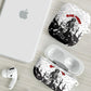 Black Cowboy Nat Love AirPods Case Comic Style Desert Line Art Red Typography