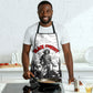 Black Cowboy Nat Love Apron Comic Style Desert Line Art Red Typography