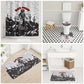 Black Cowboy Nat Love Bathroom Set Comic Style Desert Line Art Red Typography