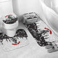 Black Cowboy Nat Love Bathroom Set Comic Style Desert Line Art Red Typography