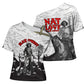 Black Cowboy Nat Love Cross Shoulder Shirt Comic Style Desert Line Art Red Typography