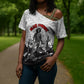 Black Cowboy Nat Love Cross Shoulder Shirt Comic Style Desert Line Art Red Typography