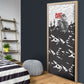 Black Cowboy Nat Love Door Cover Comic Style Desert Line Art Red Typography