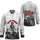 Black Cowboy Nat Love Hockey Jersey Comic Style Desert Line Art Red Typography