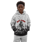 Black Cowboy Nat Love Kid Hoodie Comic Style Desert Line Art Red Typography